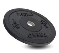 TREXO Olympic Bumper Disque d'haltère 5 kg Matériau caoutchouté pour haltères longues 50 mm de diamètre Disque de fitness durable Musculation Crossfit