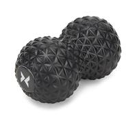 TREXO Double balle de massage de couleur noire 16 x 9 x 9 cm - Fabriquée en EVA flexible - Double balle de massage durable et légère avec surface antidérapante - Idéale pour le dos, la nuque et les