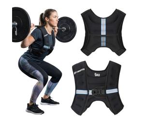 TREXO Gilet Lesté Entrainement avec Poids 5 kg Remplissage Billes d'Acier et Sable Veste Lestée Réfléchissantes Charge Gilet Running pour Poids Musculation Crossfit Fitness Calisthenics