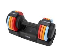 TREXO Haltères courts, multicolores, réglables, en acier, 24,5 kg, avec poignée antidérapante, idéal pour la musculation à la maison et à la salle de sport, haltères réglables avec solide