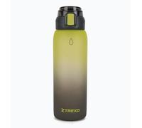 TREXO Haust Gourde 1000 ml en acier inoxydable Tritan ABS résistant aux odeurs, large goulot de bouteille, fermeture rapide, idéale pour le fitness et le cardio Jaune/noir