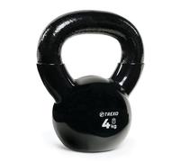 TREXO Kettlebel 4kg en Fonte avec Revêtement en Vinyle pour Les Exercices Polyvalents à la Maison et à la Salle de Sport Haltères Professionnels Haltères Noir VKB04