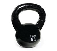TREXO Kettlebel 6kg en Fonte Avec Revêtement en Vinyle Pour les Exercices Polyvalents à la Maison et à la Salle de Sport Haltères Professionnels Haltères Noir VKB06
