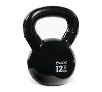 TREXO Kettlebel Haltère professionnelle en fonte avec revêtement en vinyle 12 kg pour exercices polyvalents à la maison et à la gym