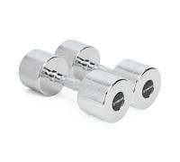 TREXO Lot de 2 haltères chromés de 10 kg - En acier avec poignée antidérapante - Idéal pour l'entraînement de force, d'endurance et de fonction - Parfait pour la maison et la salle de sport