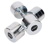 TREXO Lot de 2 haltères chromés de 12 kg - En acier avec poignée antidérapante - Idéal pour l'entraînement de force, d'endurance et de fonction - Parfait pour la maison et la salle de sport