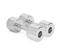 TREXO Lot de 2 haltères chromés de 12 kg - En acier avec poignée antidérapante - Idéal pour l'entraînement de force, d'endurance et de fonction - Parfait pour la maison et la salle de sport