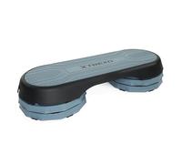 TREXO Marche d'aérobic 107x 42 cm Pour le cardio et le fitness Hauteur ajustable 10-15-20 cm Durable en polypropylène et TPR Marche d'aérobic de haute qualité jusqu'à 250 kg Gris
