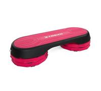 TREXO Marche d'aérobic 107x 42 cm Pour le cardio et le fitness Hauteur ajustable 10-15-20 cm Durable en polypropylène et TPR Marche d'aérobic de haute qualité jusqu'à 250 kg Rose