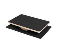 TREXO Planche d'équilibre TRX-PP01-50 x 36 x 8 cm - Épaisseur : 1,8 cm - Bois et TPE - Avec tapis de 50 x 50 cm - Idéal pour les exercices d'équilibre et de renforcement musculaire