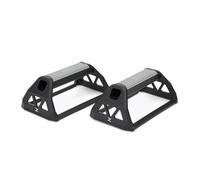 TREXO Poignées de pompes noires - 19 x 11 x 8 cm - Fond stable et antidérapant en polypropylène et TPR résistant - Améliore l'efficacité de l'entraînement de force et d'endurance (poignées de pompes