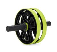 TREXO Roue d'entraînement pour abdominaux de couleur citron vert durable et résistante en polypropylène et PVC - Confortable et confortable - Poignées en mousse souple - Dimensions : 28,5 x 18,5 cm