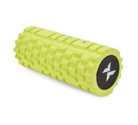 TREXO Rouleau de massage 2 en 1 vert citron 33 x 14 cm avec irrégularités et surface lisse, idéal pour détendre et étirer les muscles pour les exercices de salle de sport