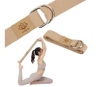 TREXO Sangle de yoga 183 x 3,8 cm - Boucle en forme de D - Réglage facile de la longueur pour différents asanas - Convient à différentes préférences - Accessoire idéal pour tout le monde