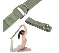 TREXO Sangle de yoga 183 x 3,8 cm - Boucle en forme de D - Réglage facile de la longueur pour différents asanas - Convient à différentes préférences - Accessoire idéal pour tout le monde