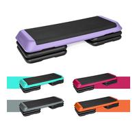 TREXO step d'exercice aérobique pour le cardio-training Hauteur réglable 10-15-20 cm Grande table 109 x 41 cm Durable Matériaux de haute qualité Exercice jusqu'à 250 kg PURPLE