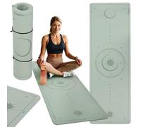 TREXO Tapis de yoga vert - 183 x 61 cm - 6 mm d'épaisseur - En TPE écologique avec surface antidérapante - Forte adhérence sur le sol - Résistant aux dommages - Léger