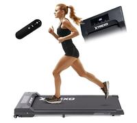 TREXO Walking Pad W100 Tapis de Course à Domicile, Pliable, Moteur Silencieux de 1 CV, 1-6 km/h, Max 100 kg, Calories et Espace, Noir