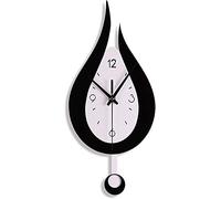 TRFAN Horloges murales pour Salon Cuisine Bureau décoration Acrylique Moderne Horloge Murale Forme de Larme 20,4 Pouces Mouvement à Pendule Horloge Murale silencieuse à Piles Decoration