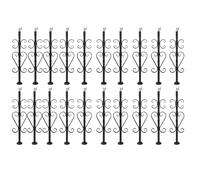 TRFVDVERD Main Courante d'escalier extérieure en Acier Inoxydable, avec Support Plat, Base réglable, tiges à Fleurs Noir Mat(20 PCS Black H 86 Cm/33.9 in)