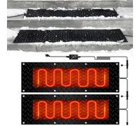 TRFVDVERD Tapis de Fonte de Neige extérieur avec Cordon d'alimentation - Tapis de Fonte de Glace for allées, trottoirs, escaliers et Portes(30x150cmx2Pcs)