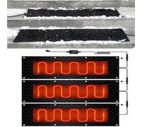 TRFVDVERD Tapis de Fonte de Neige extérieur avec Cordon d'alimentation - Tapis de Fonte de Glace for allées, trottoirs, escaliers et Portes(30x150cmx3Pcs)