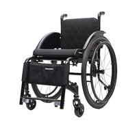 TRGCJGH Fauteuil Roulant, Autopousser, Aluminium, Léger, pour handicapés, fauteuil de transfert, Frein manuel, Siège Étroit(A,17.3in Seat Width)