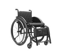 TRGCJGH Fauteuil Roulant Léger, Aluminium, de transfert, fauteuil auto-propolusion, de Transit, Frein manuel(Black,16.9in Seat Width)