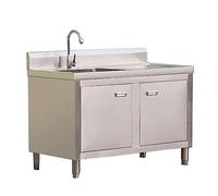 TRGCJGH Plonge En Inox Professionnelle Armoire Basse Evier Cuisine Meuble Bas avec 2 Portes pour Le Lavage(100x50x80cm (39.3x19.6x31.4inch),Right Drainboard)