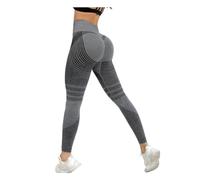 TRgqify-KM High Waist Yoga Leggings for Women Tummy Control Workout Compression Pants Moisture-Wicking Stretchy Gym Running Activewear Seamless Squat-Proof High-Rise Leggings(Grey_L 3PCS)