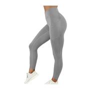 TRgqify-KM High Waist Yoga Leggings for Women Tummy Control Workout Compression Pants Moisture-Wicking Stretchy Gym Running Activewear Seamless Squat-Proof High-Rise Leggings(Gray_L 3PCS)