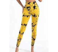 TRgqify-KM High Waist Yoga Leggings for Women Tummy Control Workout Compression Pants Moisture-Wicking Stretchy Gym Running Activewear Seamless Squat-Proof High-Rise Leggings(Yellow_M 3PCS)