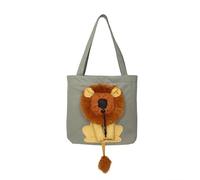 TRgqify-KM Petit Sac à bandoulière en Forme de Lion avec tête exposée for Chats et Chiens, fourre-Tout en Toile for Animaux de Compagnie(Dark Gray under6.5kg)