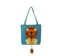 TRgqify-KM Petit Sac à bandoulière en Forme de Lion avec tête exposée for Chats et Chiens, fourre-Tout en Toile for Animaux de Compagnie(Blue Under 3.5kg)