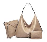 TRgqify-KM Sacs à Main Vintage for Femme, en Cuir synthétique, Sacs Hobo, Sac à bandoulière zippé(Gray)