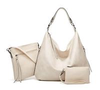 TRgqify-KM Sacs à Main Vintage for Femme, en Cuir synthétique, Sacs Hobo, Sac à bandoulière zippé(White)