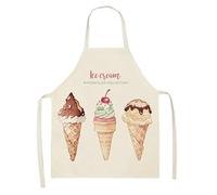 TRgqify-KM Tabliers de Cuisine for Femmes, crème glacée, imperméable, résistant à l'huile, en Coton et Lin, antisalissure, Tablier de Chef (Color : Style 2, Size : 55x68cm)