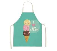 TRgqify-KM Tabliers de Cuisine for Femmes, crème glacée, imperméable, résistant à l'huile, en Coton et Lin, antisalissure, Tablier de Chef (Color : Style 4, Size : 55x68cm)