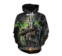 TRHSEEFE Sweat à capuche Call Of Classic imprimé en 3D pour cosplay, jeu vidéo, Gunplay, drôle pour homme/femme, A-002, XX-Large