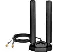 Tri Band WiFi 6E Antenne 8dBi 2.4GHz 5.8GHz 6GHz WLAN Antenne avec embase magnétique RP-SMA mâle Antenne intérieure Compatible avec WLAN Routeur sans Fil Bluetooth WiFi Caméra de sécurité.[U21]