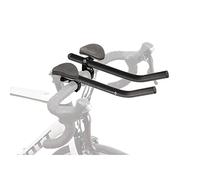 tri Bar >Aero H<, M-WAVE, Alloy, Black, for 31.8 mm Handlebar, with Adapter for 25.4 mm, with Clip-on Arm Rest (Width Adjustable) and Detachable Pads, Slightly bended Arms with Scale, on Card