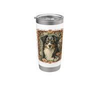 Tri Black Berger australien William Morris Style floral Gobelet isotherme en acier inoxydable double paroi
