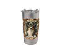 Tri Black Berger australien William Morris Style floral Gobelet isotherme en acier inoxydable double paroi