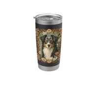 Tri Black Berger australien William Morris Style floral Gobelet isotherme en acier inoxydable double paroi