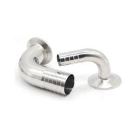 Tri-clamp Ferrule OD 34mm 90 Degree Elbow SS304 Hose Barb Pipe Fitting 10mm