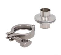 Tri Clover Ensemble de colliers de serrage avec joint en PTFE et virole de soudure 3,8 cm pour tube sanitaire de 38 mm en acier inoxydable (25 mm)