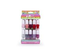 Tri-Coastal Design - Ensemble de 14 ongles d'ongles pour enfant, couleurs assorties, émail spécial avec paillettes pour enfants à base d'eau (Disco Unicorn)