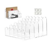 Tri-Courrier Acrylique | Support de Stockage avec 5 Compartiments pour Enveloppes Clair | Rack De Stockage Vertical pour Courrier Multifonction pour Cahier Enveloppe Facture Fichier Document