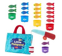 Tri de Couleur Toy Sensory - Jeu de pêche en Tissu 30x20cm, activité de comptage des nombres, entraîneur de motricité Fine | pour l'apprentissage préscolaire