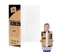 Tri Fold Poster Boards, 16x12 Inch Corrugated Cardboard Display Board, Trifold Project Board for Science Fair, Event Displays & Business Presentations